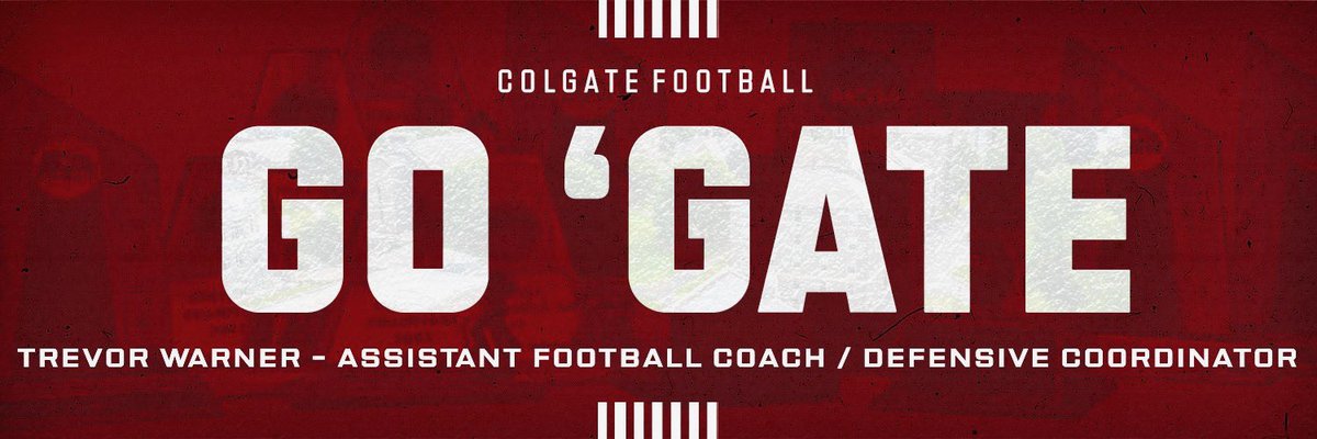 ππππππ ππΌππππ (@_coachwarner) on Twitter photo I am excited to announce I have been named the Defensive Coordinator for <a href="/ColgateFB/">Colgate Football</a>.
Eager to get to work with our staff & players. Go βgateβ I am excited to announce I have been named the Defensive Coordinator for <a href="/ColgateFB/">Colgate Football</a>.
Eager to get to work with our staff & players. Go βgateβ