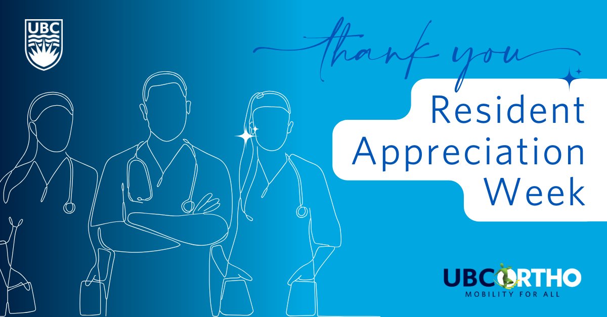 It's Resident Appreciation Week, and we are thrilled to celebrate our incredible residents with a special video-short series reflecting on the hard work, dedication, and vibrant spirit of our residents. 🙌⚕🩺  orthopaedics.med.ubc.ca/resident-appre…

#UBCOrtho #MobilityForAll #StrongerTogether