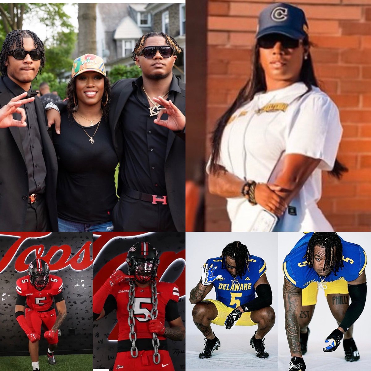Shout out to Coach Star Wright who coached both her sons (DEs) at Cheltenham &amp; now they’re both wearing #5 &amp; playing D1 in the same conference.. 
Kion K5 Wright is a Soph DE at the Univ of Delaware. 
Zaq Strange is an early admit freshman at W. Kentucky 
Congrats coach🫡🏈👸🏾💅🏾