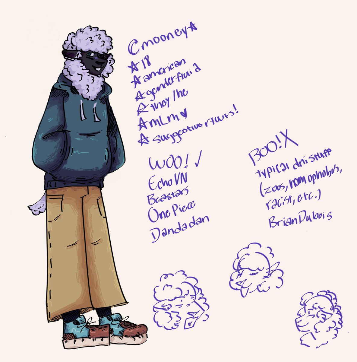 onemanmarchen's tweet image. quick lil bio/ref sheet..! also sheep-sona reveal whaaaatttt