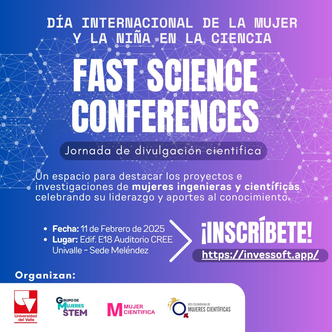 Red Colombiana de Mujeres Científicas (@mujercientifica) on Twitter photo 🔬✨Celebramos el Día Internacional de la Mujer y la Niña en la Ciencia
Este año, la conmemoración se enmarca en el I Simposio Mujer, Niña y Ciencia desde las Regiones de Colombia
📍Nodo Pacífico: evento Fast Science Conferences
🔗invessoft.app/evento/41 
#RCMC #11Febrero 🔬✨Celebramos el Día Internacional de la Mujer y la Niña en la Ciencia
Este año, la conmemoración se enmarca en el I Simposio Mujer, Niña y Ciencia desde las Regiones de Colombia
📍Nodo Pacífico: evento Fast Science Conferences
🔗invessoft.app/evento/41 
#RCMC #11Febrero