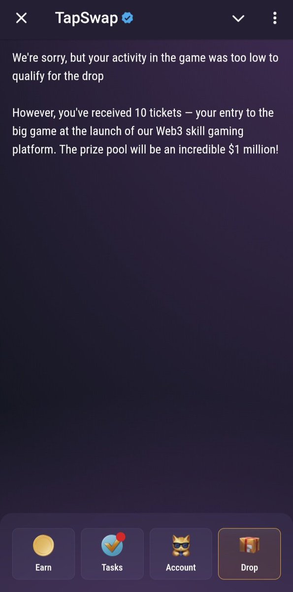 ed_chams's tweet photo. It looks like @tapswapai turned out to be another shady project. I had over 96 million TAPS on their Telegram app, yet they claimed my activity was too low to qualify for the airdrop. Meanwhile, I’ve seen other players with less than 30 million TAPS getting rewarded. 

#tapswap https://t.co/i4fS6gaq7l