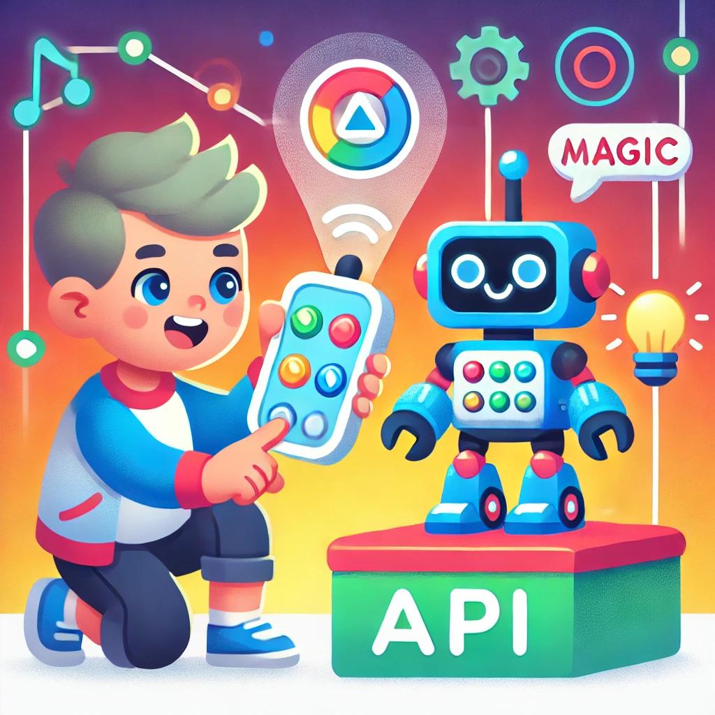 <a href="/Daviowhite/">Your Designer</a> An API (Application Programming Interface) is like that magic remote control for computers! It helps one computer or app talk to another and ask it to do things—like showing weather updates, sending messages, or playing videos—without needing to know how everything inside works.