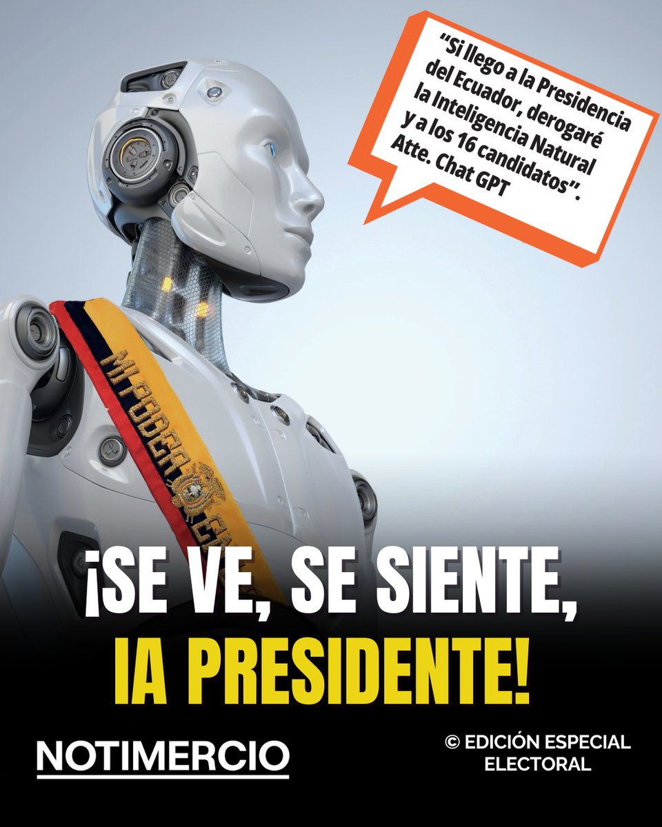 Si hubo un claro ganador en el debate presidencial, no fue ningún candidato… fue la Inteligencia Artificial. Descubre este análisis con humor y realidad en la edición #71 de #Notimercio ¡No te quedes sin el tuyo! 
 #ElPlacerDeLeer #ElPeriódicoDeQuito 
#Ecuador #Elecciones2025