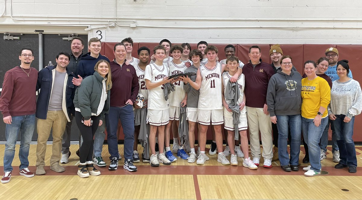 Coach Englerth gets his 210th win for Mendon boys JV tonight and the whole family came out to celebrate! Congrats James! <a href="/mendonbball/">Mendon Basketball</a>