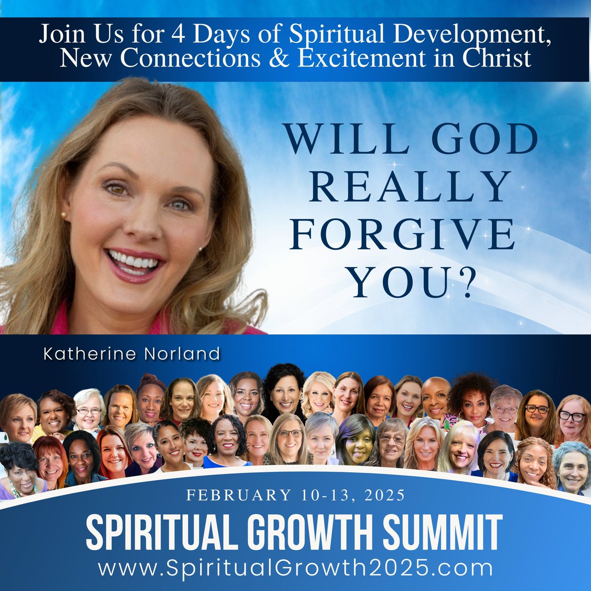katnorland's tweet photo. ready to take your spiritual growth to a new level? Join women worldwide to discover how to experience your best spiritual season! Register today, free. It’s February 10-13, from 2-5 PM ET at https://t.co/0INwBcE6UP You are welcome to invite friends! #SpiritualGrowthMarnie https://t.co/oU0rzcZtEK