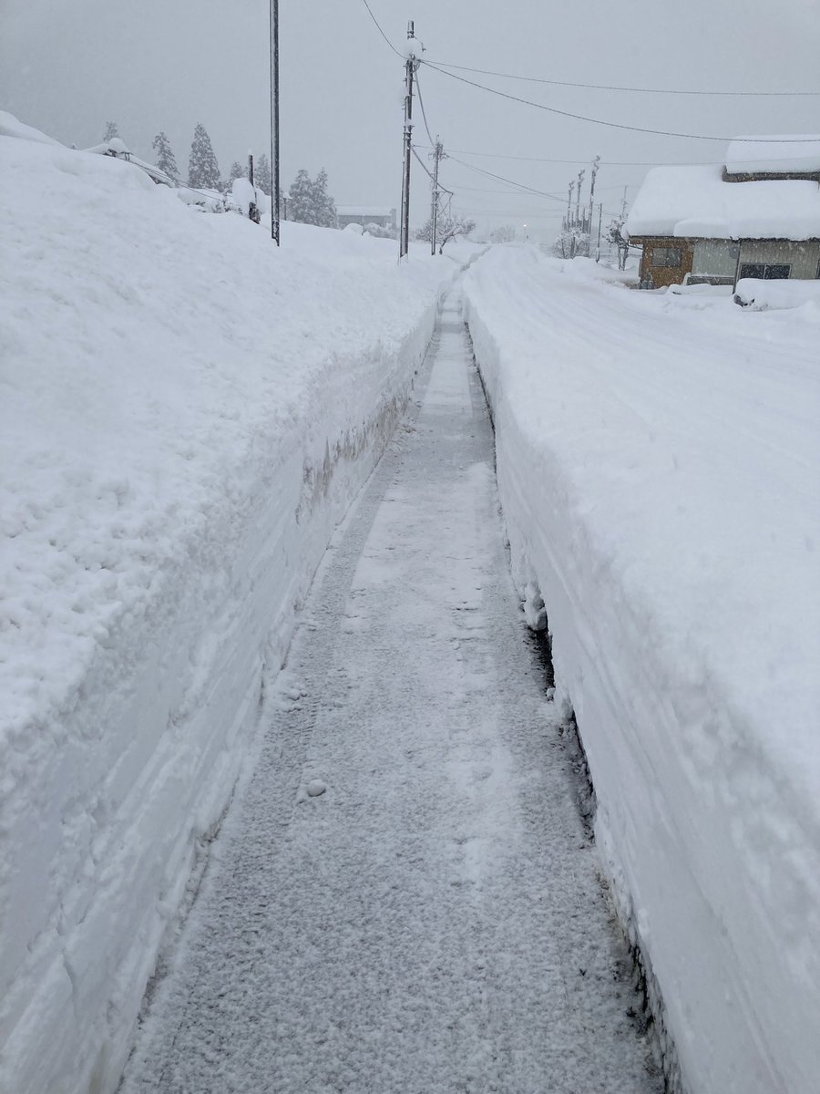 zuckey's tweet photo. 積雪1m超えてきて本格的にやばくなってきた。屋根の雪下ろしを検討しなければならないかも。長良川鉄道は埋まってます。 https://t.co/VdMV6gokYv