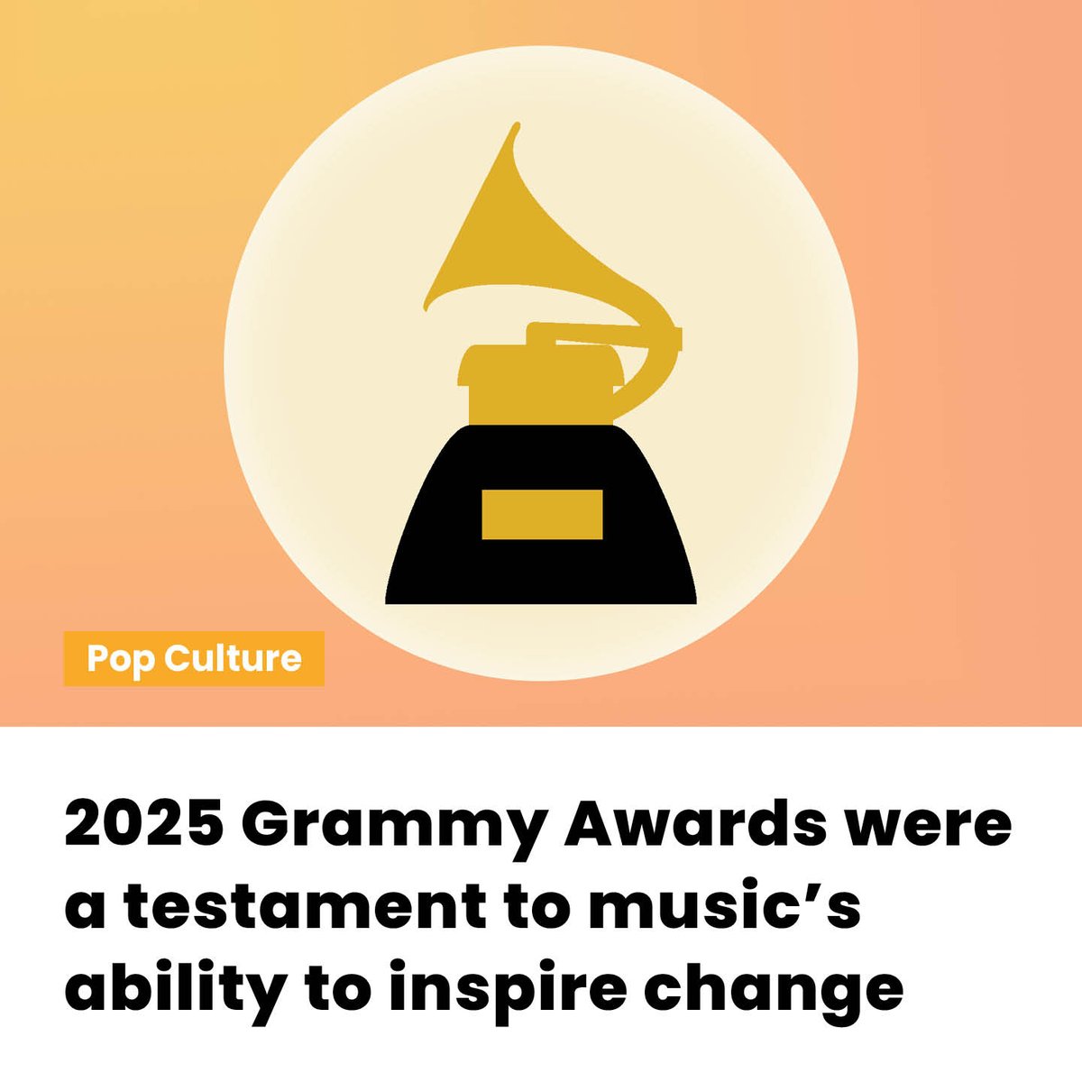 Runnermag's tweet image. #POP CULTURE: 2025 Grammy Awards were a testament to music’s ability to inspire change

Featuring breathtaking performances and calls to action, the music awards show transcended mere entertainment

 #GrammyAwards #MusicInspiration #PopCulture
ow.ly/rz1X50UVY7C