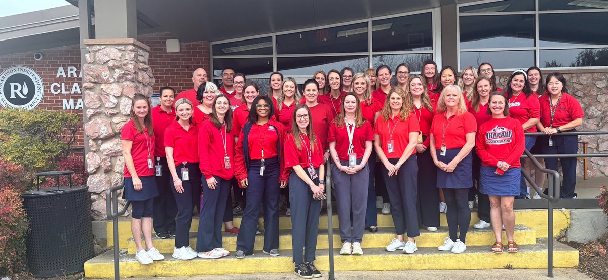 kjstrickland's tweet photo. The day the teachers all wore uniforms like our students! 😂 I love my staff! ❤️💙#risdbetheone
@ACMPTA @acm_falcons @acm https://t.co/VHYQUMETwx