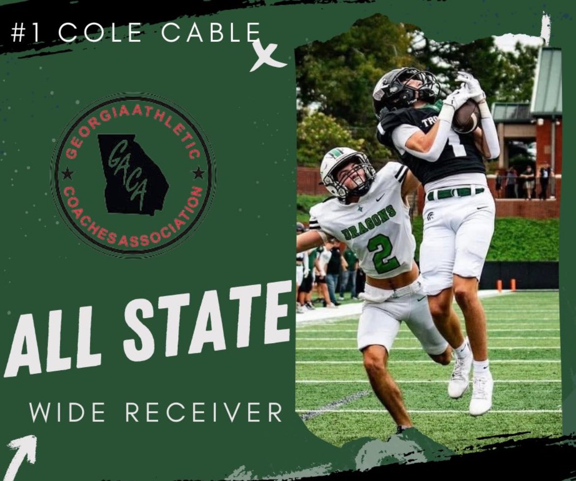 Cole Cable (@c_cable1) on Twitter photo Glad to be named <a href="/GACACoaches/">Georgia Athletic Coaches Association</a> AAA All State as a Sophomore! <a href="/coachjoshheupel/">Josh Heupel</a> <a href="/Coach_Hendrix/">Coach Hendrix</a> <a href="/CoachDaniels89/">Coach Daniels</a> <a href="/GAsouthfootball/">GASouthernfootball</a> <a href="/MercerFootball/">Mercer Football</a> <a href="/coachpender1025/">Sean Pender</a> <a href="/RustyMansell_/">Rusty Mansell</a> <a href="/ChadSimmons_/">ChadSimmons</a> Glad to be named <a href="/GACACoaches/">Georgia Athletic Coaches Association</a> AAA All State as a Sophomore! <a href="/coachjoshheupel/">Josh Heupel</a> <a href="/Coach_Hendrix/">Coach Hendrix</a> <a href="/CoachDaniels89/">Coach Daniels</a> <a href="/GAsouthfootball/">GASouthernfootball</a> <a href="/MercerFootball/">Mercer Football</a> <a href="/coachpender1025/">Sean Pender</a> <a href="/RustyMansell_/">Rusty Mansell</a> <a href="/ChadSimmons_/">ChadSimmons</a>
