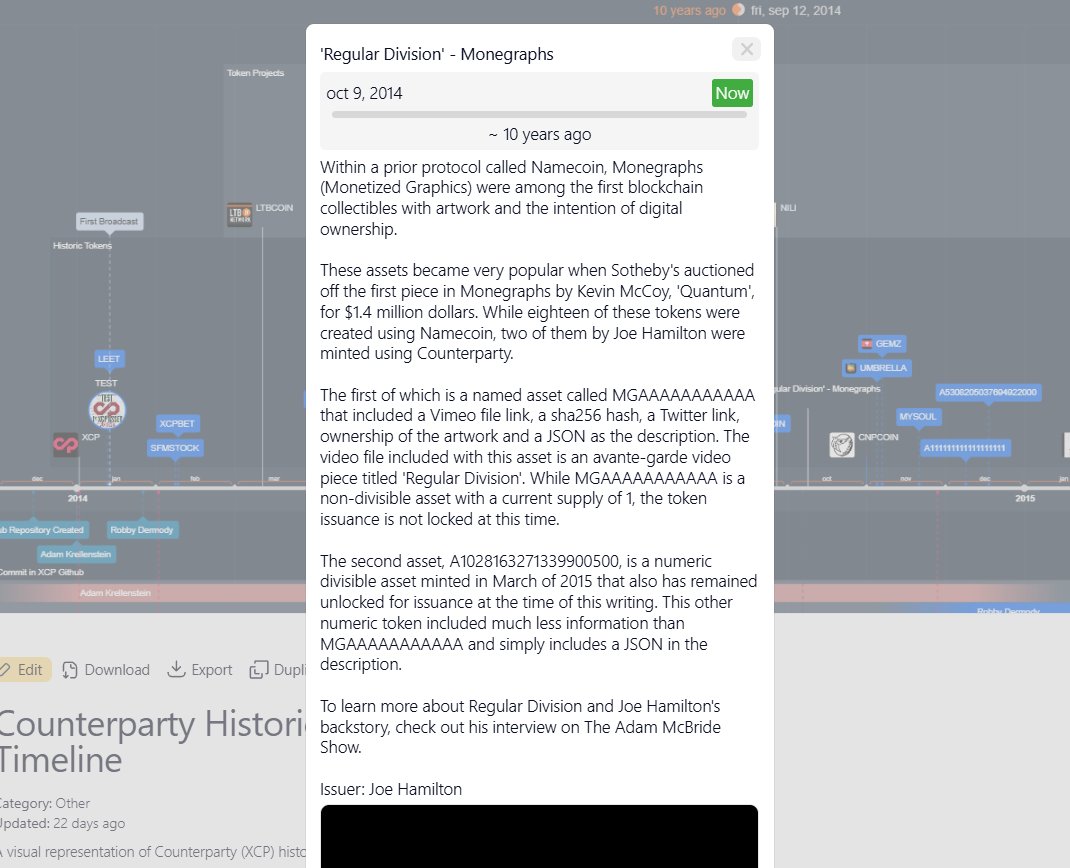 dave stoker (@davesta_xcp) on Twitter photo one of the oldest films ever published to the blockchain..... was it the first tokenized video piece?
'Regular Division' by <a href="/joehamilton/">Joe Hamilton</a>
a part of the legendary Monegraphs collection (mostly Namecoin tokens) by <a href="/mccoyspace/">Kevin McCoy</a>
vimeo.com/108104171 one of the oldest films ever published to the blockchain..... was it the first tokenized video piece?
'Regular Division' by <a href="/joehamilton/">Joe Hamilton</a>
a part of the legendary Monegraphs collection (mostly Namecoin tokens) by <a href="/mccoyspace/">Kevin McCoy</a>
vimeo.com/108104171