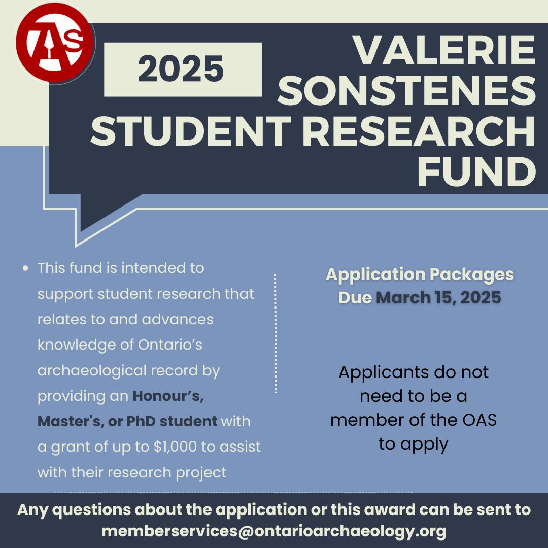The OAS is now accepting applications for the 2025 Valerie Sonstenes Student Research Fund! Detailed information can be found in the application package, available here: buff.ly/3Evuzuw