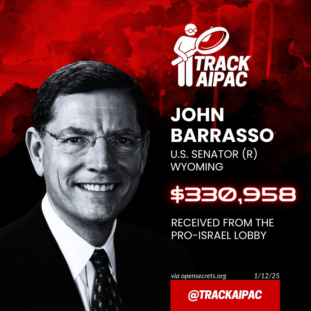 AIPAC Tracker (@trackaipac) on Twitter photo <a href="/SenJohnBarrasso/">Sen. John Barrasso</a> <a href="/netanyahu/">Benjamin Netanyahu - בנימין נתניהו</a> Sen. John Barrasso is paid to put Israel first. #BribedByAIPAC
x.com/SenJohnBarrass… <a href="/SenJohnBarrasso/">Sen. John Barrasso</a> <a href="/netanyahu/">Benjamin Netanyahu - בנימין נתניהו</a> Sen. John Barrasso is paid to put Israel first. #BribedByAIPAC
x.com/SenJohnBarrass…
