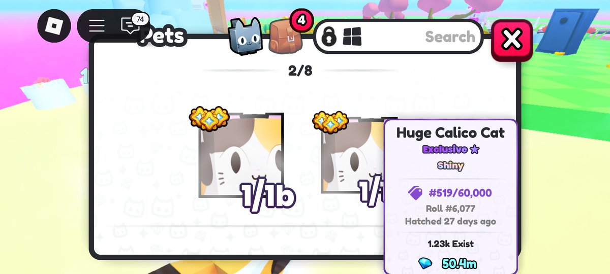 LuckyGiannn_'s tweet photo. ✨2X Shiny Huge Calico Cat (Worth 50m gems each) Giveaway (Pets GO) 🎁✨

Requirements;
👥Follow @LuckyGianLuck_ and @fluffystump_ 👥

🔄Like and Retweet ❤

Comment your Roblox Username💬

That's it! 
⏰Ends in 24 to 48 hours! ⏰ https://t.co/TFG7iXuH0x