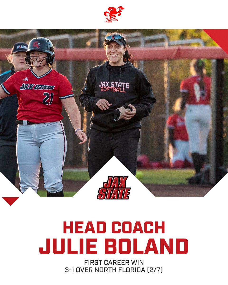 The First of Many ☝️

Today's win over North Florida marks the first win of Julie Boland's head coaching career 🎉

Congratulations Coach Boland!!

#StayCocky 🐔 | #FearTheBeak 👌