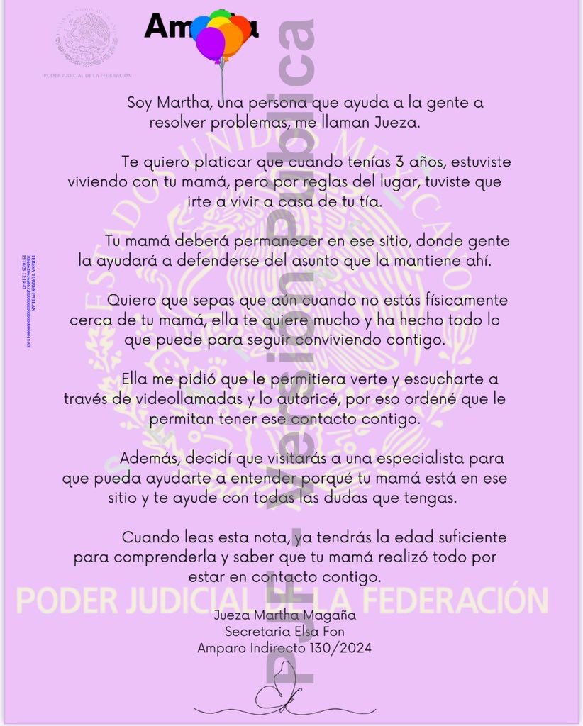 Aplausos para las juzgadoras insurrectas que se preocupan por emitir sentencias para niñas, niños y adolescentes. 
<a href="/marthakmagana/">Martha Magana</a> con lenguaje claro y también con audio le explicó a una niña su decisión.  #JuezasInsurrectas