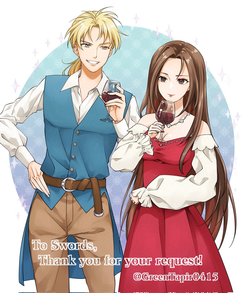 Altena and Fergus dressed up in some more fancy clothes! (Wonder what for?) 🤔😆

Thank you <a href="/GreenTapir0415/">みどり</a> for accepting my request! They turned out wonderful! 🥰