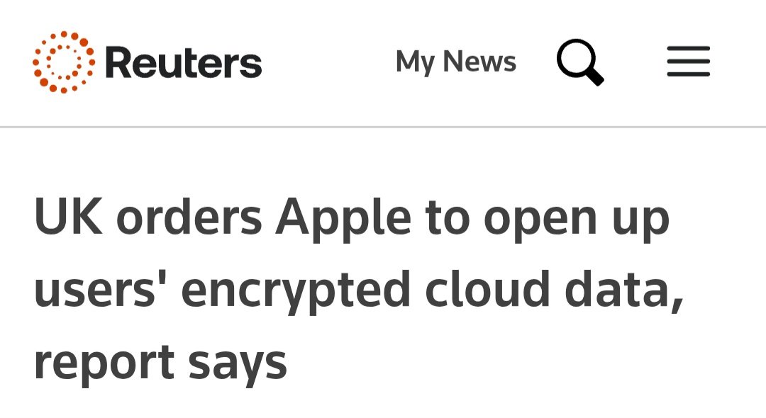 Starmer and Labour want access to Apple user's private and encrypted data.  If they succeed, nobody's data is safe and even more rights will have been taken away. 

reuters.com/world/uk/uk-as…