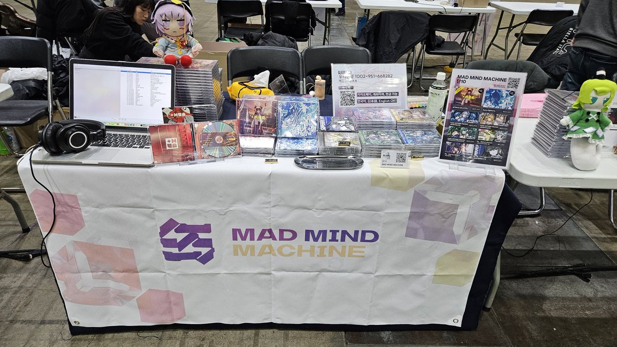 mmm_doujin's tweet photo. 봉래제 단10
MAD MIND MACHINE
부스 설치 완료되었습니다!
#봉래제 #蓬莱祭 
#THVA 01, Aura Sphere 는 전곡 풀렝스 미리듣기 가능합니다! https://t.co/MzQjXhQABr