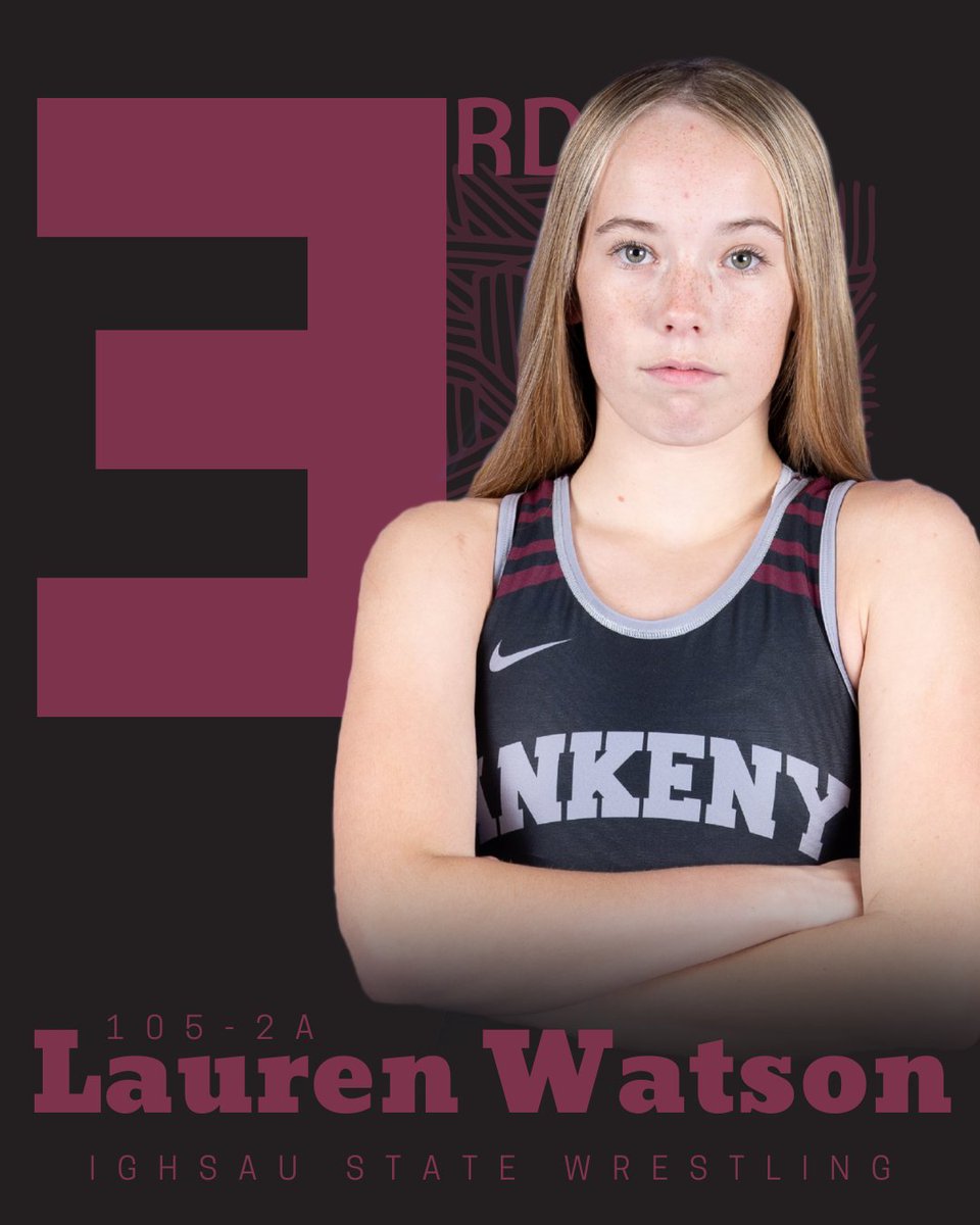 Congrats to sophomore Lauren Watson for placing 3rd at the state wrestling tournament!