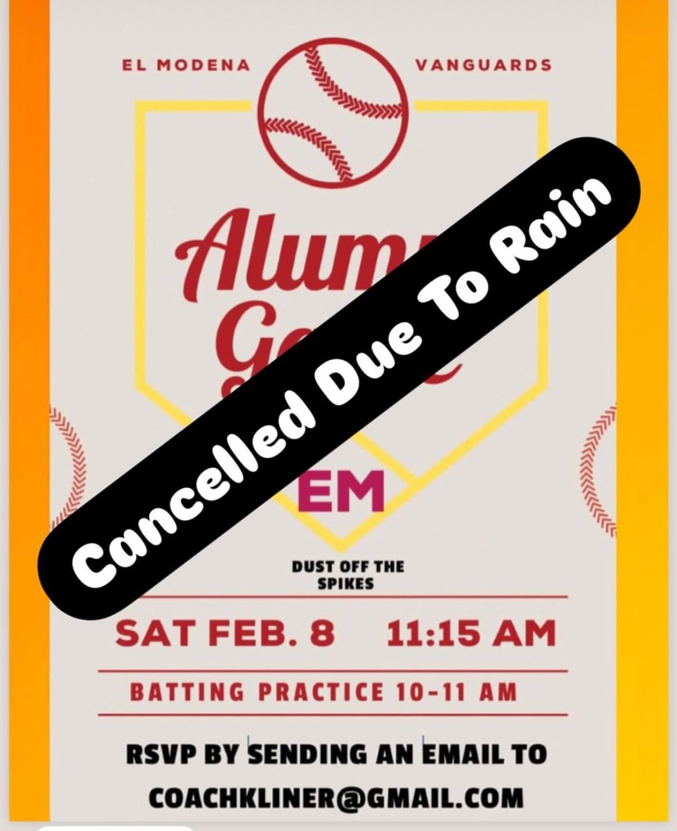 Due to rain the alumni game will be rescheduled to a later date.