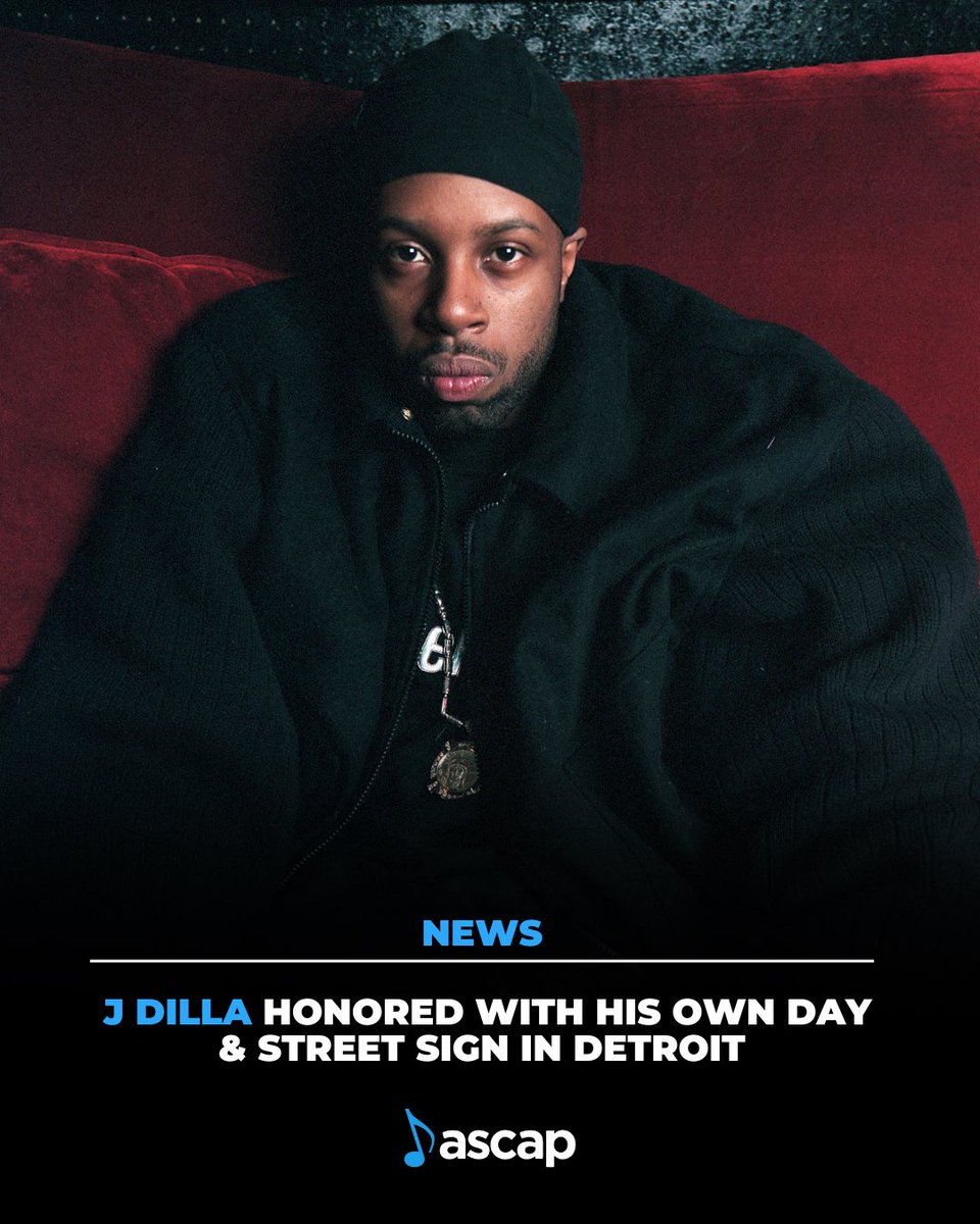 ASCAP's tweet photo. Happy J Dilla Day! On Thursday, Detroit came together to celebrate his legacy during Black History Month with the unveiling of "J Dilla Street." The city also declared February 7th as "J Dilla Day," honoring his monumental contributions to music and Detroit’s rich cultural fabric https://t.co/I9QUHEeDxV