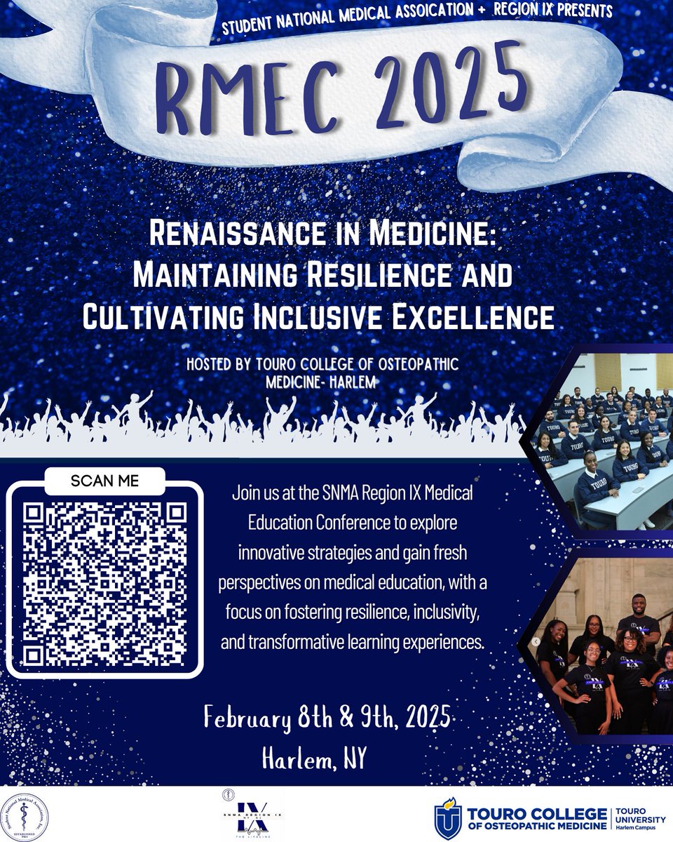 RegionIXSNMA's tweet photo. Looking for a Medical Education Conference in NYC geared towards fostering resilience, inclusivity, and transformative learning experiences? All pre-med and medical students are encouraged to attend SNMA  Regional IX’s RMEC this weekend! Link in the comments https://t.co/iUlnoyszXJ