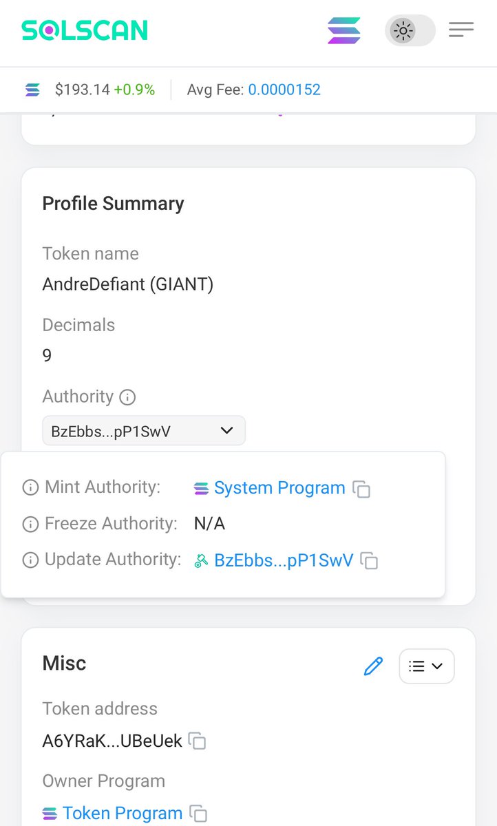 OG_AndreDefiant's tweet image. My Mint Authority was giving to The system that runs Solana, it means I cannot  mint more and nobody has access to it, most big platforms recognize its un mintable. Thats why im on the Jupiter strictlist ✅
But some are spreading fud about my project and wish they would update…