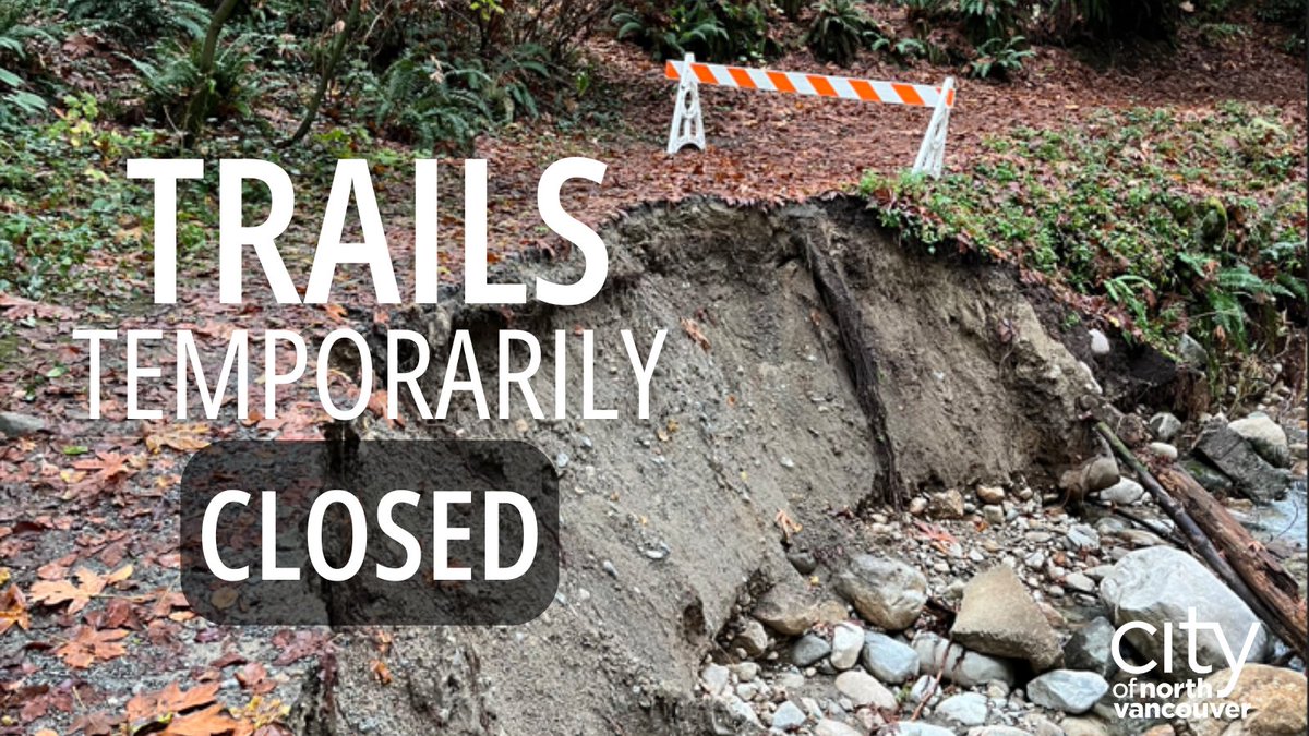 Recent winter storms have lead to unsafe, icy conditions along some City trails. Sections of trail in Mahon Park, Heywood Park, Sunrise Park, and Loutet Park are now closed for public safety 🚧

Please respect closure signs as we work to restore full access.