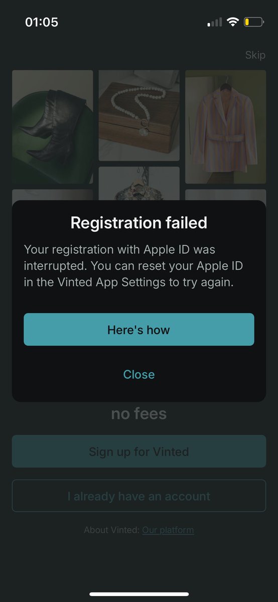 Im_MissNothing_'s tweet photo. @vintedUK @VintedUKcare I’ve been logged out of my account and can’t log back in as it says registration failed. I’ve been trying to get back in for two days and your customer email service hasn’t responded either https://t.co/hnL22yvequ