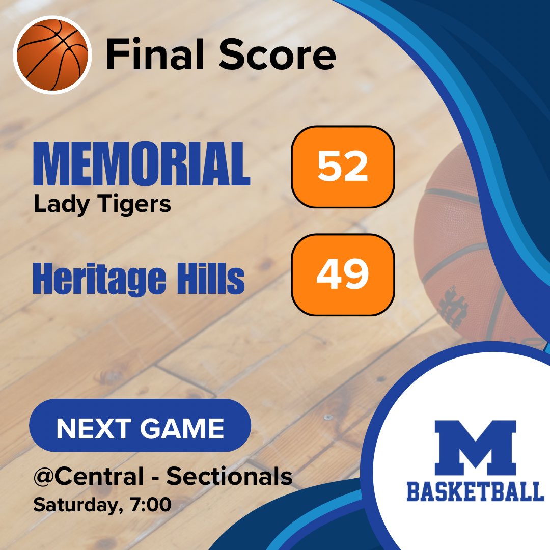 Big win for the Lady Tigers to advance to the Sectional Championship Saturday night at 7 pm. Myla Browning with the go-ahead 3 under 10 seconds to win it! 💦Myla had 21 with Rylee Canaan chipping in 20. #FTF