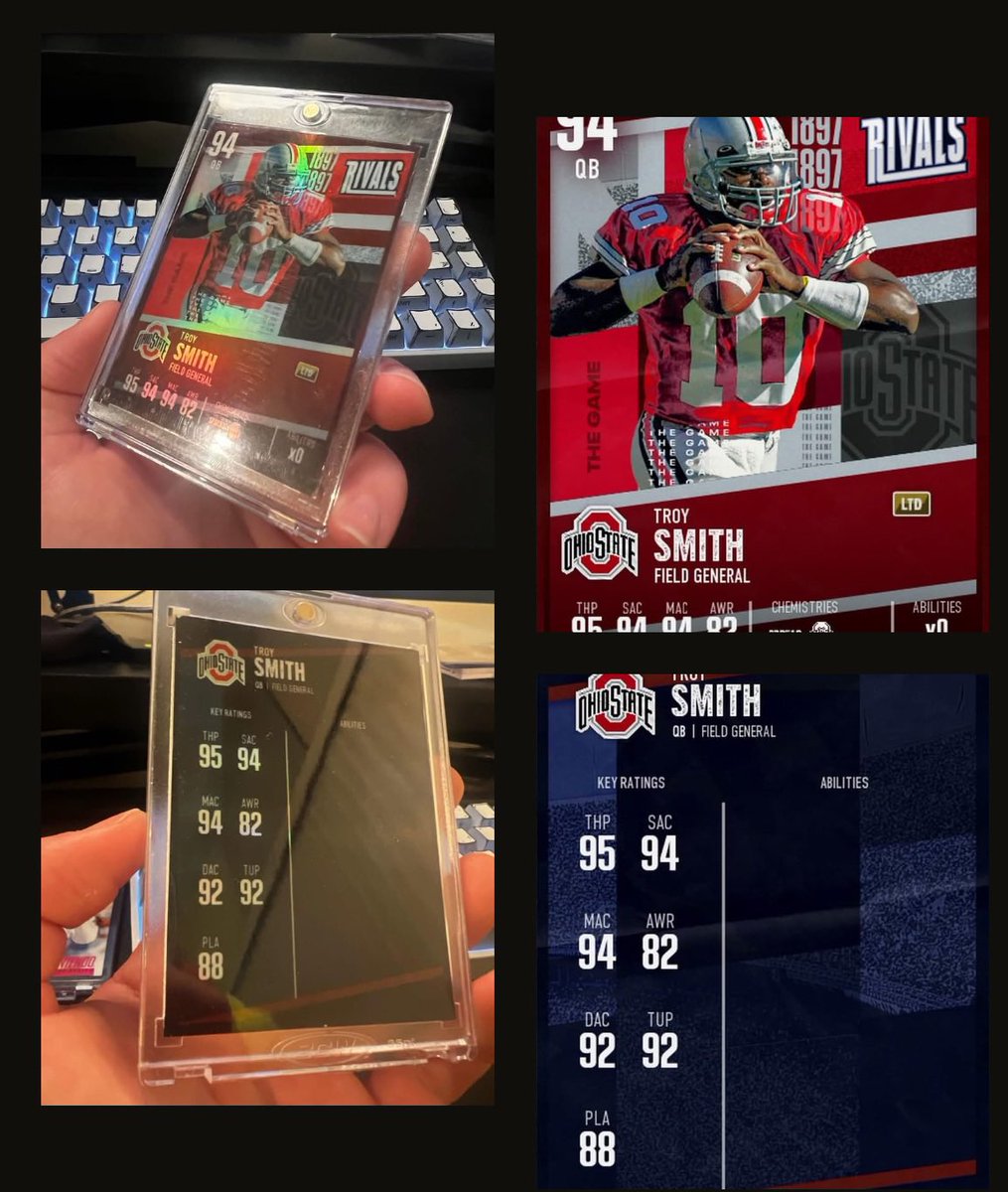 Troy Smith (@yn_troysmith) on Twitter photo I’m giving away 10 SINGLE 2024 EA SPORTS College Football ULTIMATE TEAM 94 Overall #AUTHENTIC SIGNED CARDS 🏈🔥
#UltimateTeam #LimitedEdition #Giveaway <a href="/EASPORTSCollege/">EASPORTSCollege</a> <a href="/EASPORTS_CUT/">CFB Ultimate Team</a>
Stay tuned … #GoBucks I’m giving away 10 SINGLE 2024 EA SPORTS College Football ULTIMATE TEAM 94 Overall #AUTHENTIC SIGNED CARDS 🏈🔥
#UltimateTeam #LimitedEdition #Giveaway <a href="/EASPORTSCollege/">EASPORTSCollege</a> <a href="/EASPORTS_CUT/">CFB Ultimate Team</a>
Stay tuned … #GoBucks
