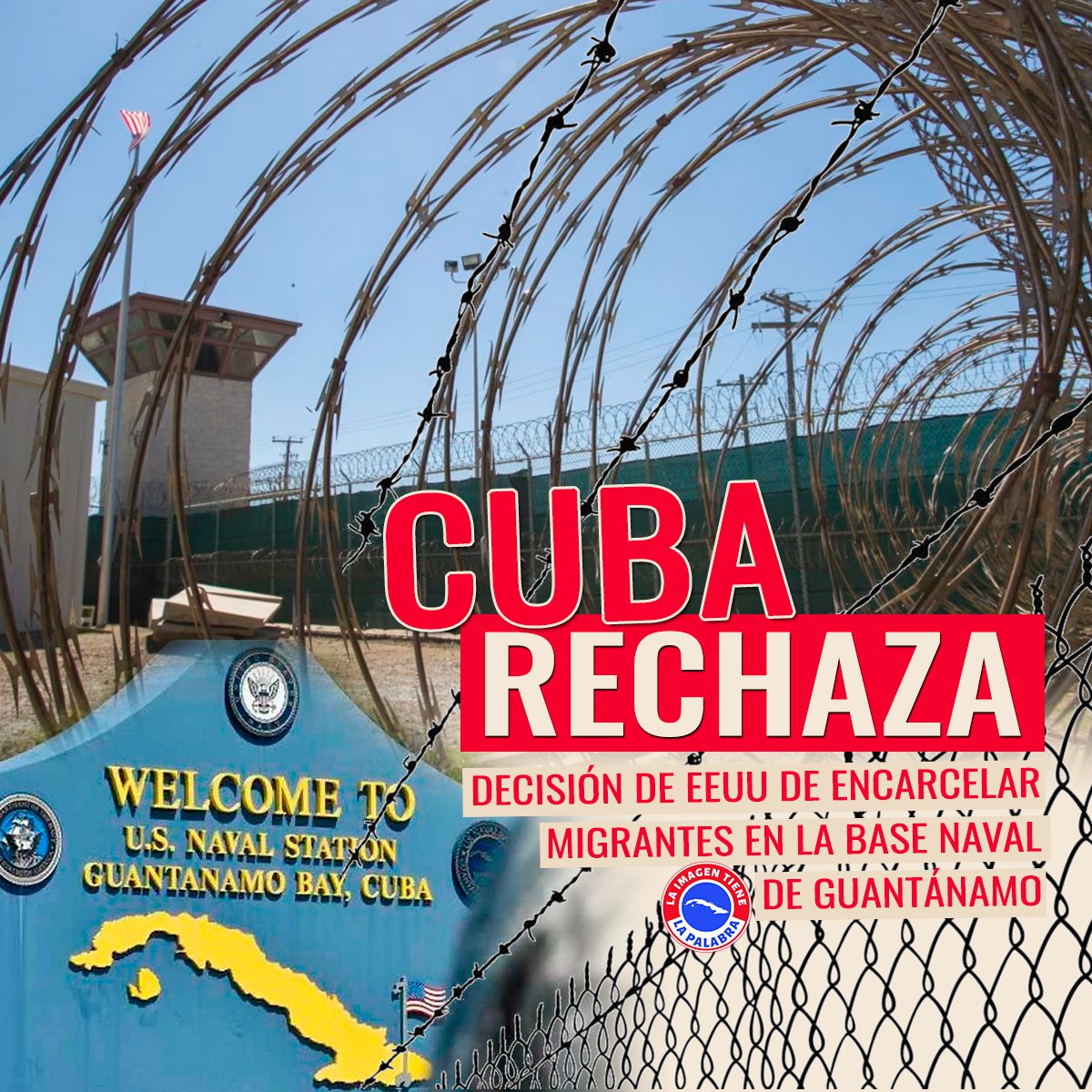 🇨🇺 #Cuba rechaza decisión de EEUU de encarcelar migrantes en la Base Naval de Guantánamo
#Cabaiguán 
#SanctiSpíritusEnMarcha  
<a href="/DiazCanelB/">Miguel Díaz-Canel Bermúdez</a> 
<a href="/AsambleaCuba/">Asamblea Nacional Cuba</a> 
<a href="/AlexisLorente74/">Alexis Lorente Jiménez</a> 
<a href="/LaritzaCon11073/">Laritza Concepción</a> 
<a href="/DeivyPrezMartn1/">Deivy Pérez Martín</a> 
<a href="/DrRobertoMOjeda/">Dr. Roberto Morales Ojeda</a> 
<a href="/Yuleisy28822351/">Yuleisy Cancio</a>