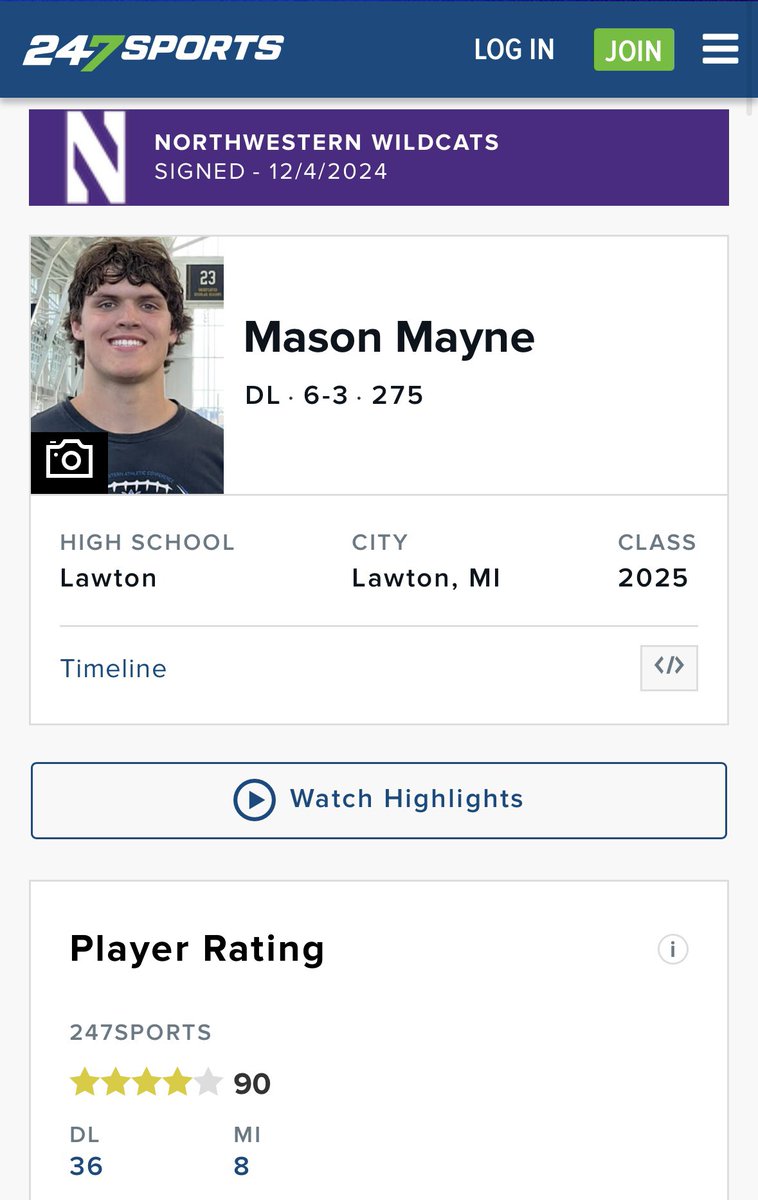 Blessed to be a 4⭐ athlete on <a href="/247Sports/">247Sports</a>!