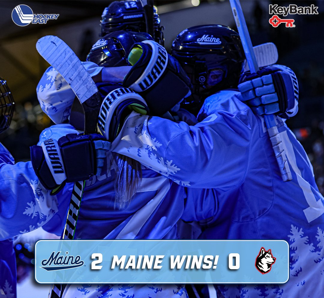 MaineWHockey's tweet photo. The Black Bears have knocked off No. 13/12 Northeastern! 

Kiia Lahtinen notches the shutout with goals from Lily Fetch and Stephanie Jacob!

#BlackBearNation | @hockey_east https://t.co/wqTLJHblCC