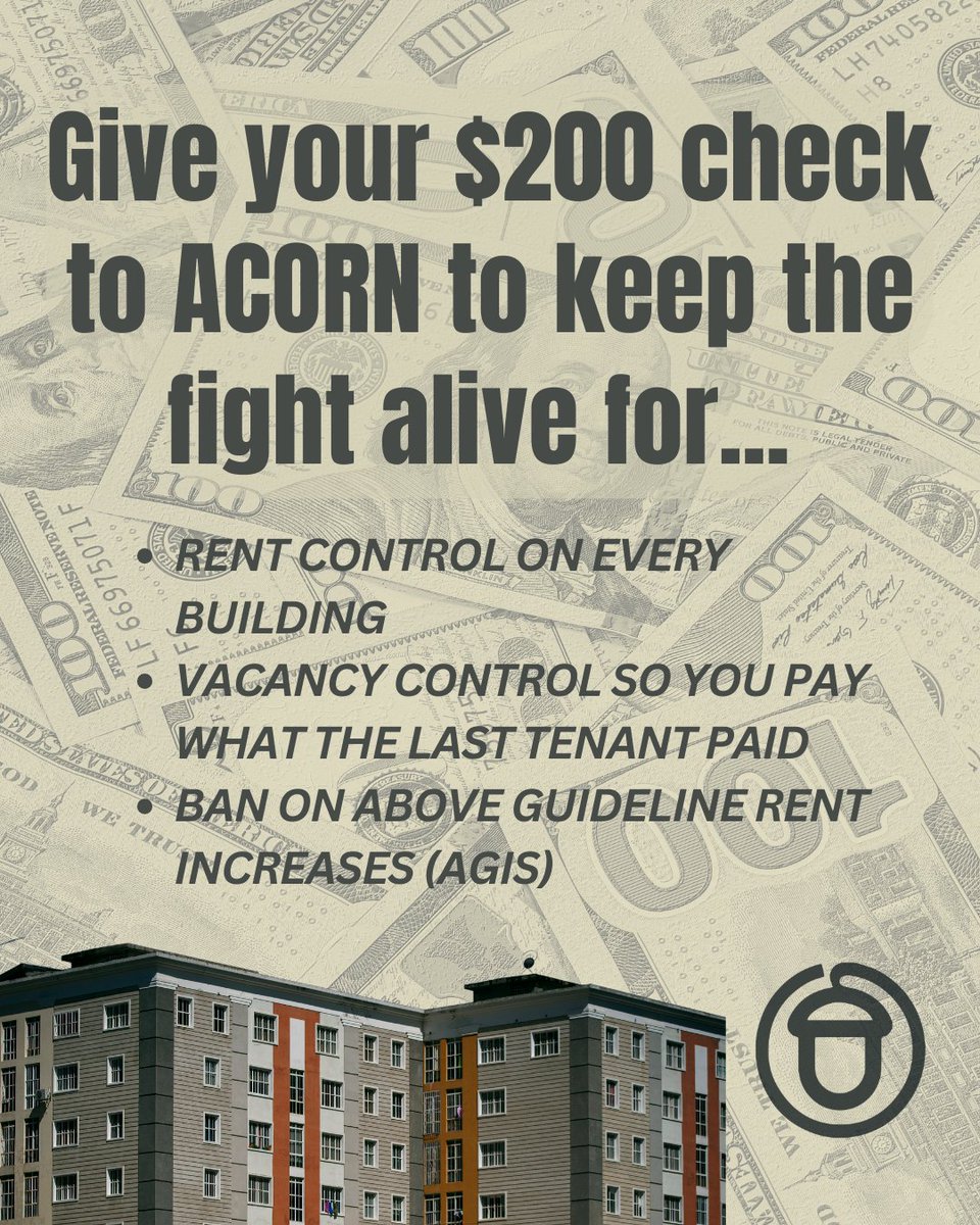 Donate your $200 dougie dollars to ACORN and we'll keep fighting like hell for REAL affordable housing &amp; tenant rights: acorncanada.org/contributions/