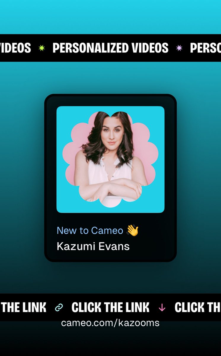 Kazumi Evans (@kazooms27) on Twitter photo I’m on cameo!!! 🚨🚨🚨if you have a special occasion coming up, want to hear a character voice or just want to hear me yip yap! Send your requests ❤️ I’m on cameo!!! 🚨🚨🚨if you have a special occasion coming up, want to hear a character voice or just want to hear me yip yap! Send your requests ❤️
