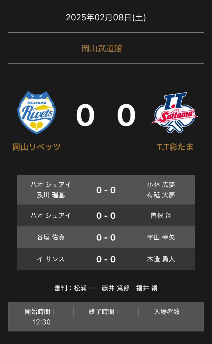 ttsaitama_jp's tweet image. ⭐️本日のオーダー⭐️

T.T彩たまvs 岡山リベッツ

📅2月8日(日) 12:30
🏟️岡山武道館

📺生中継
テレビせとうち

📱配信
U-NEXT
AmazonPrime Video(TリーグTV)

Tリーグ再開❗️
応援よろしくお願いします🔥

#サイジョウショー　
#TT彩たま