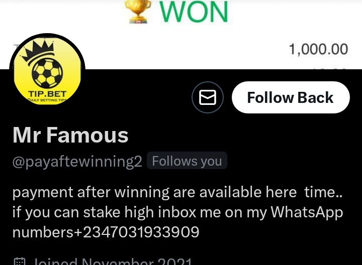 LinkUpPlug's tweet photo. @payaftewinning2 you get vim dey follow OYIBO?  vim i don follow back already https://t.co/45S4ww6EFh