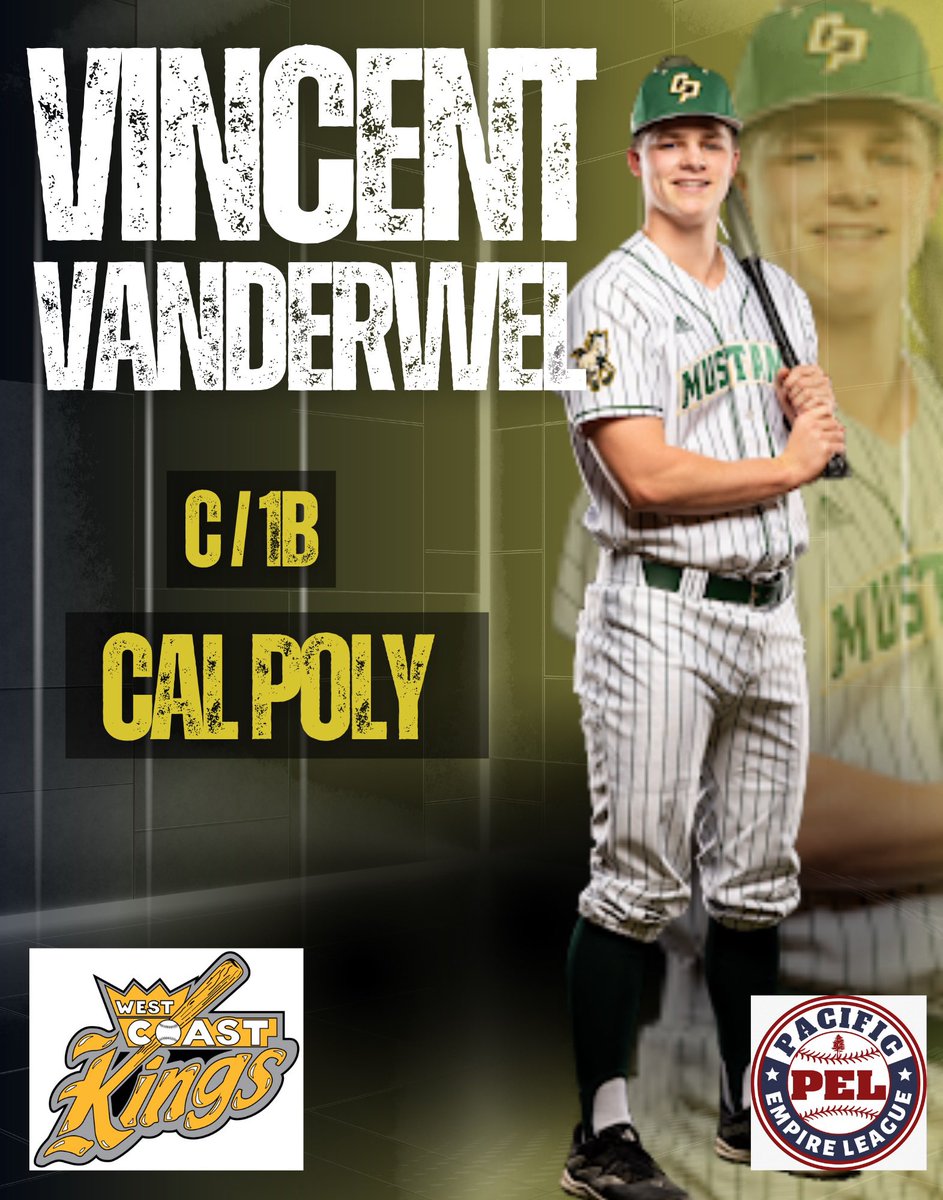 WestCoastKings⚾️ (@west_coastkings) on Twitter photo 👑’s add a Mustang🐴 to the
army… excited to have <a href="/VinnyVanderWel/">Vincent Van der Wel</a> this summer ✍️🐴⚾️
<a href="/CalPolyBSB/">Cal Poly Baseball</a> <a href="/PacEmpireLeague/">Pacific Empire League</a> <a href="/CAGEYkings/">Kyle Wayne Gross</a> #RideHigh 👑’s add a Mustang🐴 to the
army… excited to have <a href="/VinnyVanderWel/">Vincent Van der Wel</a> this summer ✍️🐴⚾️
<a href="/CalPolyBSB/">Cal Poly Baseball</a> <a href="/PacEmpireLeague/">Pacific Empire League</a> <a href="/CAGEYkings/">Kyle Wayne Gross</a> #RideHigh