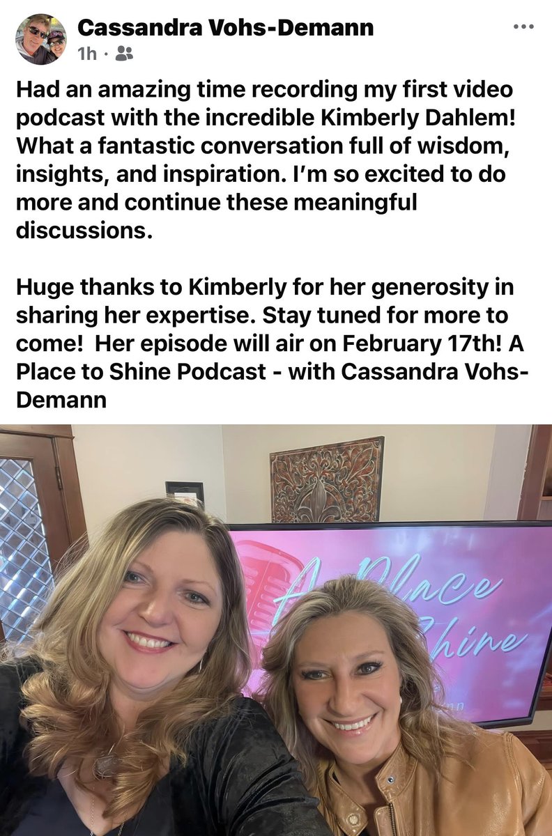 Wonderful time as a guest on Cassandra Vohs-Demann’s podcast. Watch her shine brightly in 2025 🌟💫✨
#dahlementerprises
