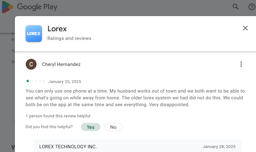 [GooglePlay-QualityRev#191627](*)(The most trashy app?) Lorex and Garbage{Afzal Gajraj- January 23, 2025- I was having problems with one camera called tech support and after troubleshooting update the dvr ...e cameras online with my phone.}(ALTM In Short => Worst-Product)272533