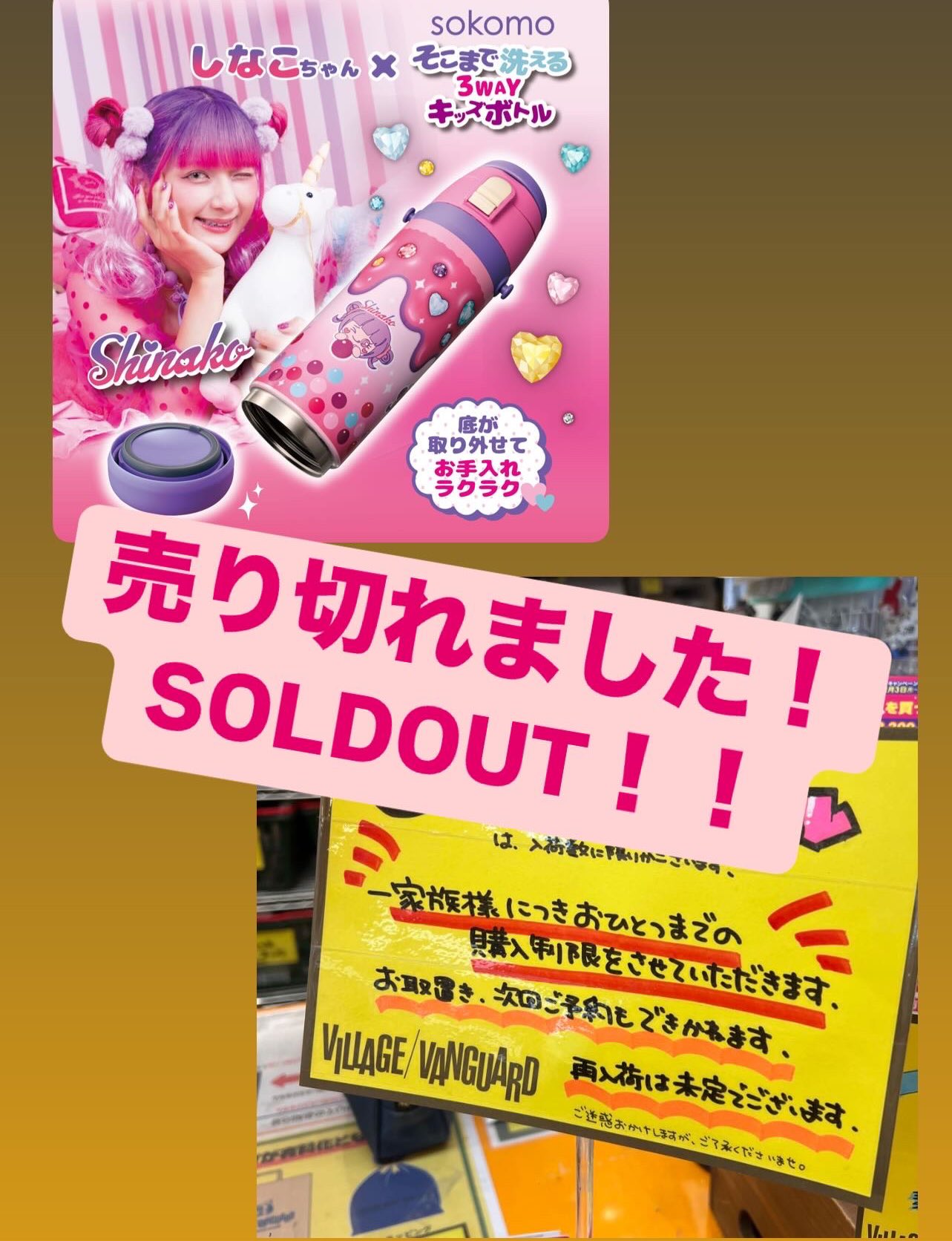 しなこちゃん×sokomoそこまで洗える3WAYキッズボトル 水筒 しなこちゃん×sokomoそこまで洗える3WAYキッズボトル 水筒