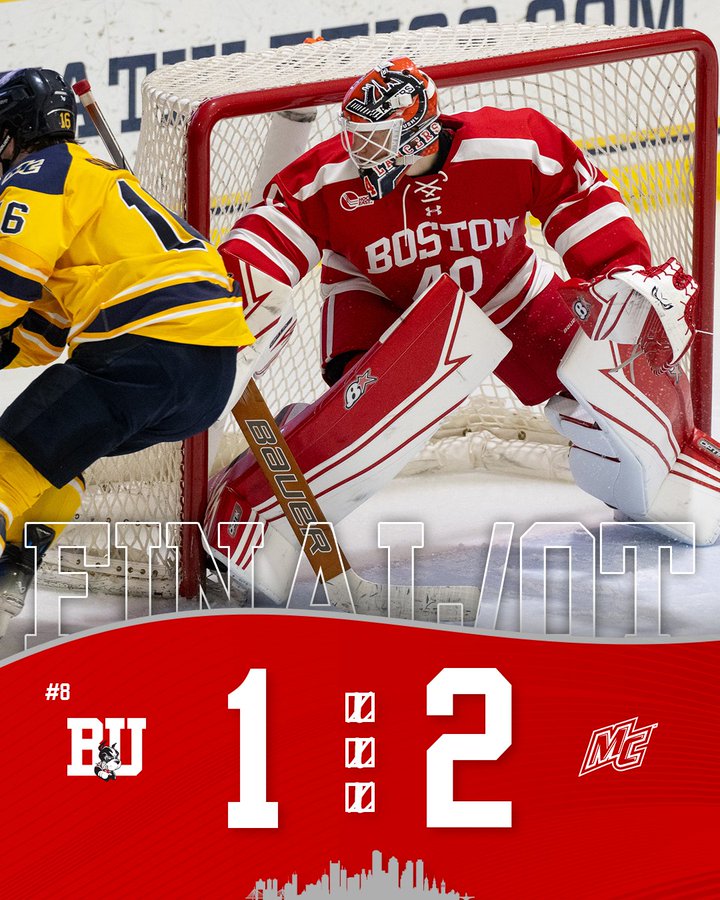 Terriers stunned by Merrimack in overtime