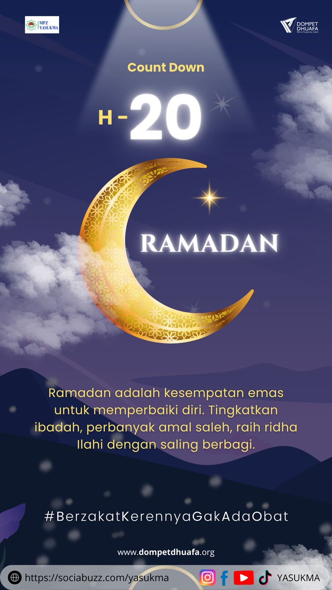 YASUKMAmagelang's tweet image. Hanya 20 hari lagi menuju Ramadhan! Saatnya memperbaiki diri dengan lebih banyak berbuat kebaikan. 🌙✨ Mari siapkan hati, tingkatkan ibadah, dan tebarkan kebajikan. #MenujuRamadhan #PerbaikiDiri #SebarkanKebaikan