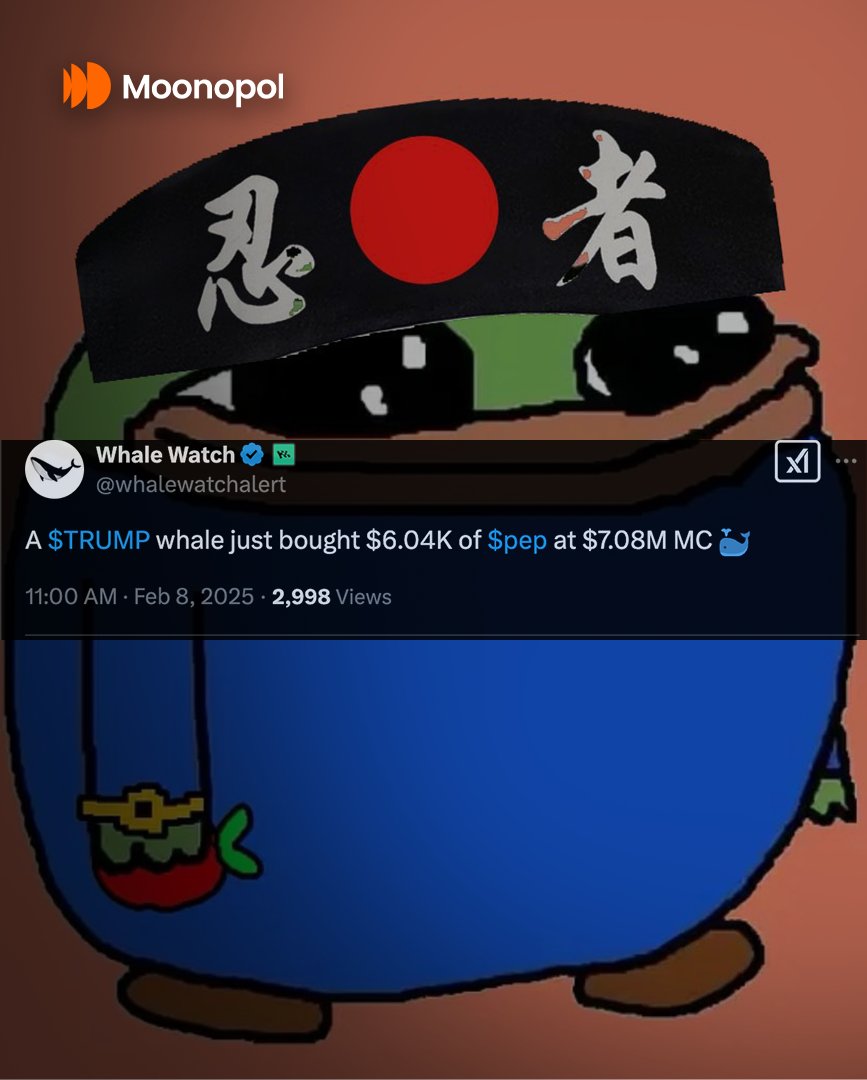 moonopolcom's tweet image. Multiple KOLs bullposting $pep - while @whalewatchalert saw $TRUMP whales rotating in. 

Predict below👇