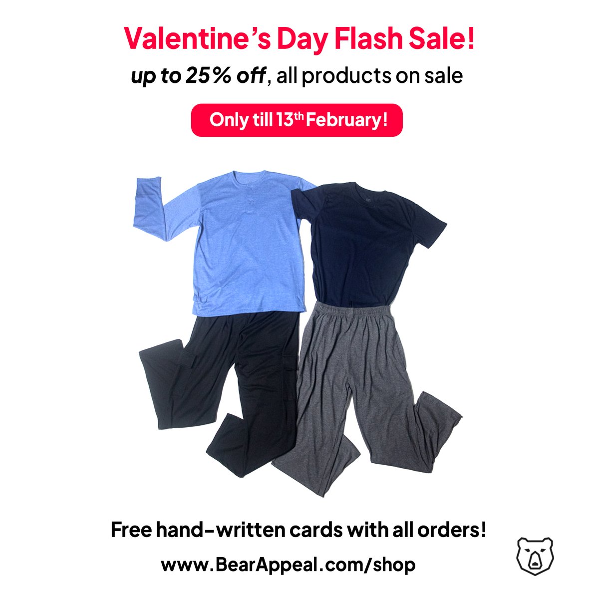 Love, Discounts, and a Personal Touch! 💘

This Valentine’s, we’re making it extra special—up to 25% off plus a free handwritten card with every order. Whether it’s for your Valentine or a little self-love, we’ve got you covered! 💌

Order by Feb 13: bearappeal.com/shop

Free