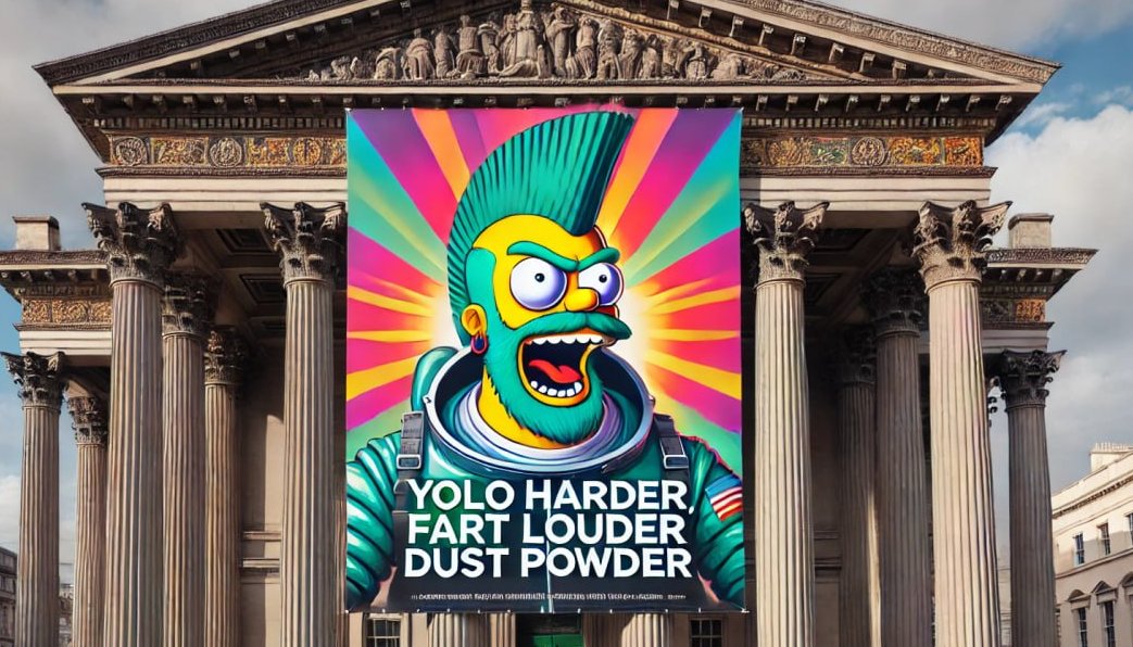 YOLOfartDust's tweet photo. 🚀 The prophecy is fulfilled. The time is now!! YOLOFARTDUST is about to launch! YOLO HARDER. FART LOUDER. DUST POWDER. 💨🔥🌈

#pumpfun #SOL #LaunchingSoon #YOLOFARTDUST #FartForce #MoonMission #CaptainFlatulence #crypto #Solana #cryptomarket https://t.co/bGjxsKkywP