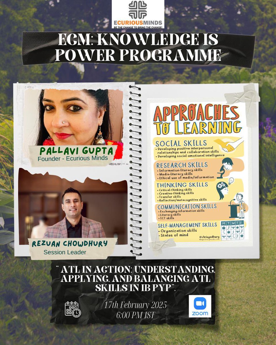 ECM: Knowledge is Power Programme

Session Announcement 📣 

Inviting a week with Monday can be very welcoming. 
Here is an opportunity to turn your Monday blues to a blissful learning Monday. 

17th February, Monday 2025
6:00 pm IST

#EcuriousMinds 
#ecmKnowledgeisPowerProgramme
