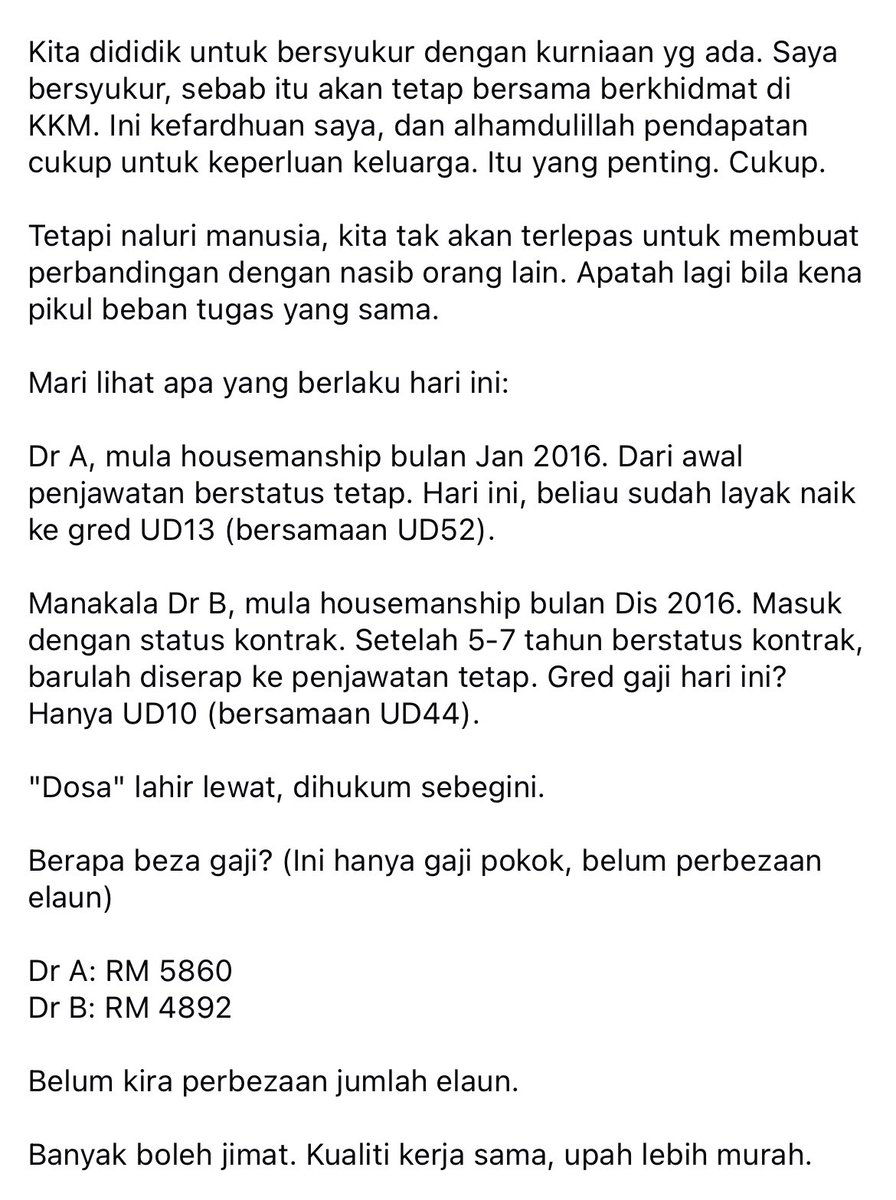 farid_MFI's tweet photo. Sebab itu ramai sangka gaji MO naik, walhal gaji kami semua turun akibat sistem kontrak, despite SSPA https://t.co/UpzEODBxRz